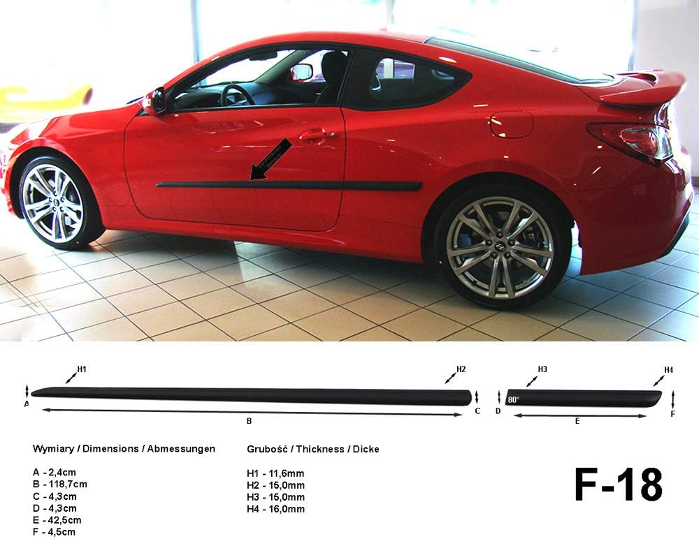 Spangenberg Side protection strips black for Hyundai Genesis Coupé Coupe 2008 - F18 (3700018)