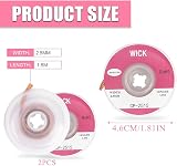 Siqian 2 PCS Solder Wick Braid Desoldering Copper Wire 2.5mm W 5' No-Clean Flux view 2