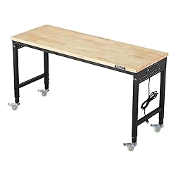 VEVOR Adjustable Workbench, 60 Inch Work Bench with