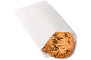LAZYME Wax Paper Bags, Glassine Bags 5x7 Inches, 100 Pcs White Paper Cookie Sleeves for Treat