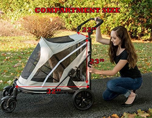 [Pet Gear] 강아지 애견 유모차 NO-Zip 푸시 버튼 지퍼리스 듀얼 엔트리