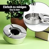 com-four® Stainless Steel Wind Ashtray with Removable Lid - Ø 11 cm view 3