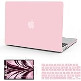 B BELK Compatible with MacBook Air 13.6 inch Case 2026 2025 2024 2023 2022 M4 M3 M2 A3240 A3113 A2681 Liquid Retina Display, Plastic Hard Shell Case + Keyboard Cover + Screen Protector, Baby Pink