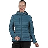 fit space Women's Puffer Jacket Synthetic Insulated Down Quilted Lightweight Coat with Hooded Water Resistant Packable