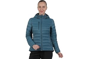 fit space Women's Puffer Jacket Synthetic Insulated Down Quilted Lightweight Coat with Hooded Water Resistant Packable