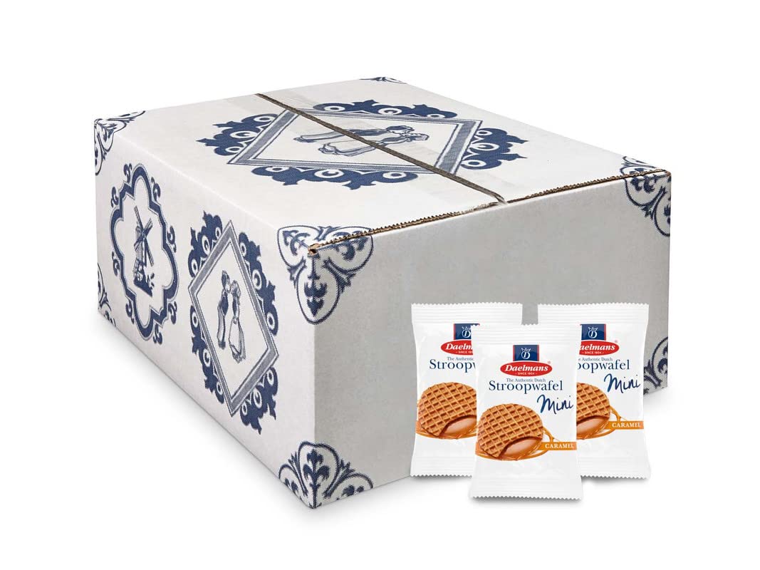 Daelmans Stroopwafels - Mini Caramel Waffles - 200 per Box - Authentic Dutch Caramel Waffles - Stroopwaffels