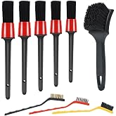 pulwury 9pcs Detailing Brush Set，Interior Cleaning Brush | Tire Brush Automotive Cleaning Brush Kit,for Cleaning Engine, BodyExterior Surface, Carpet, Truck, SUV, RV, Motorcycle