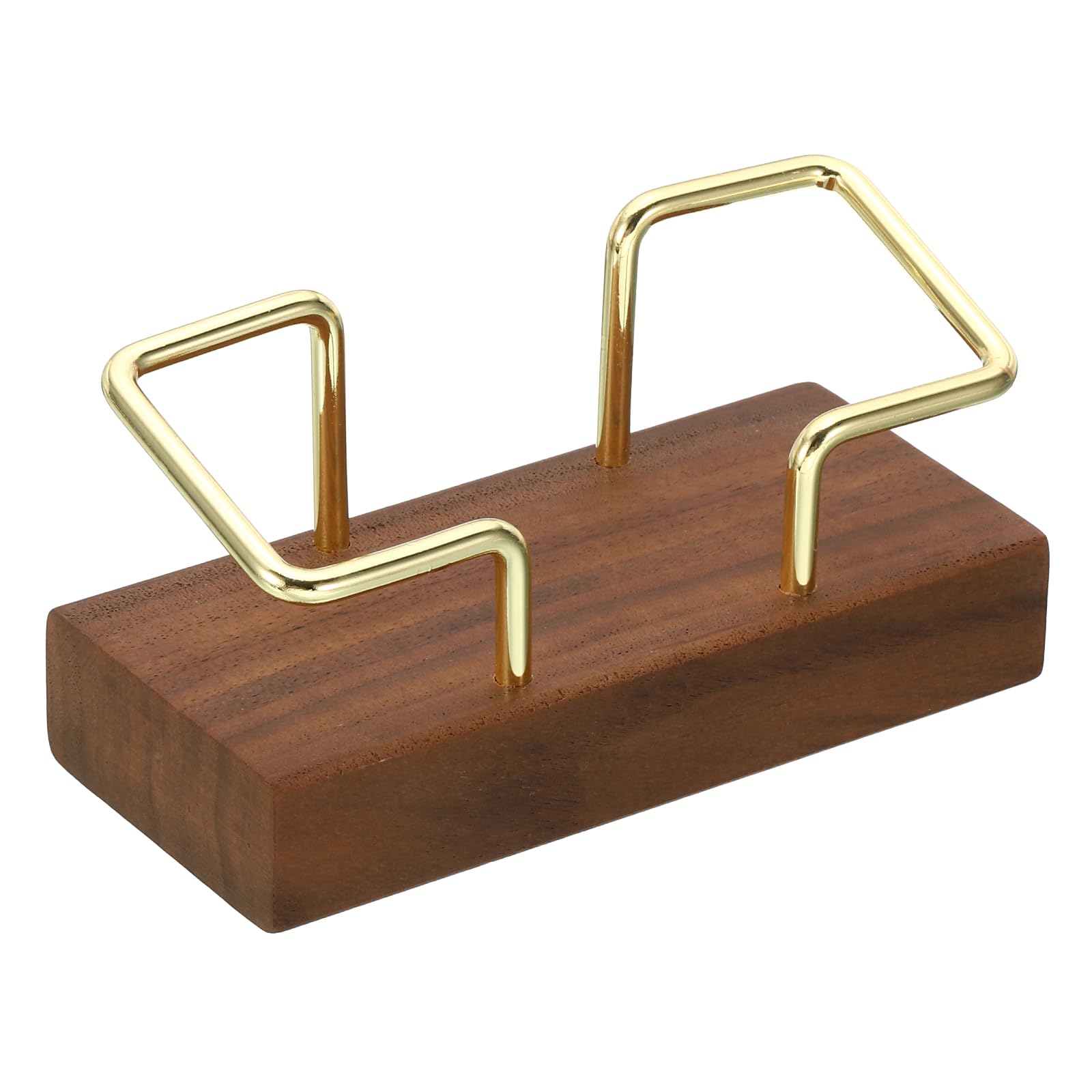 PATIKIL 2 Pack Wood Business Card Holders, Dark Brown