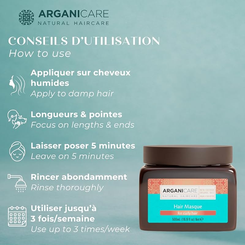 | Gama Argan | Máscara Reparadora Nutritiva | Óleo de Argan | Cabelo encaracolado e frisado | Força e manobrabilidade | Proporciona suavidade e brilho | Ajuda a redefinir os seus caracóis |500ml