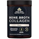 Ancient Nutrition Collagen Powder, Bone Broth Collagen, Pure, Hydrolyzed Multi Collagen Peptides, Supports Skin and Nails, Joint Supplement, 30 Servings, 15.9oz
