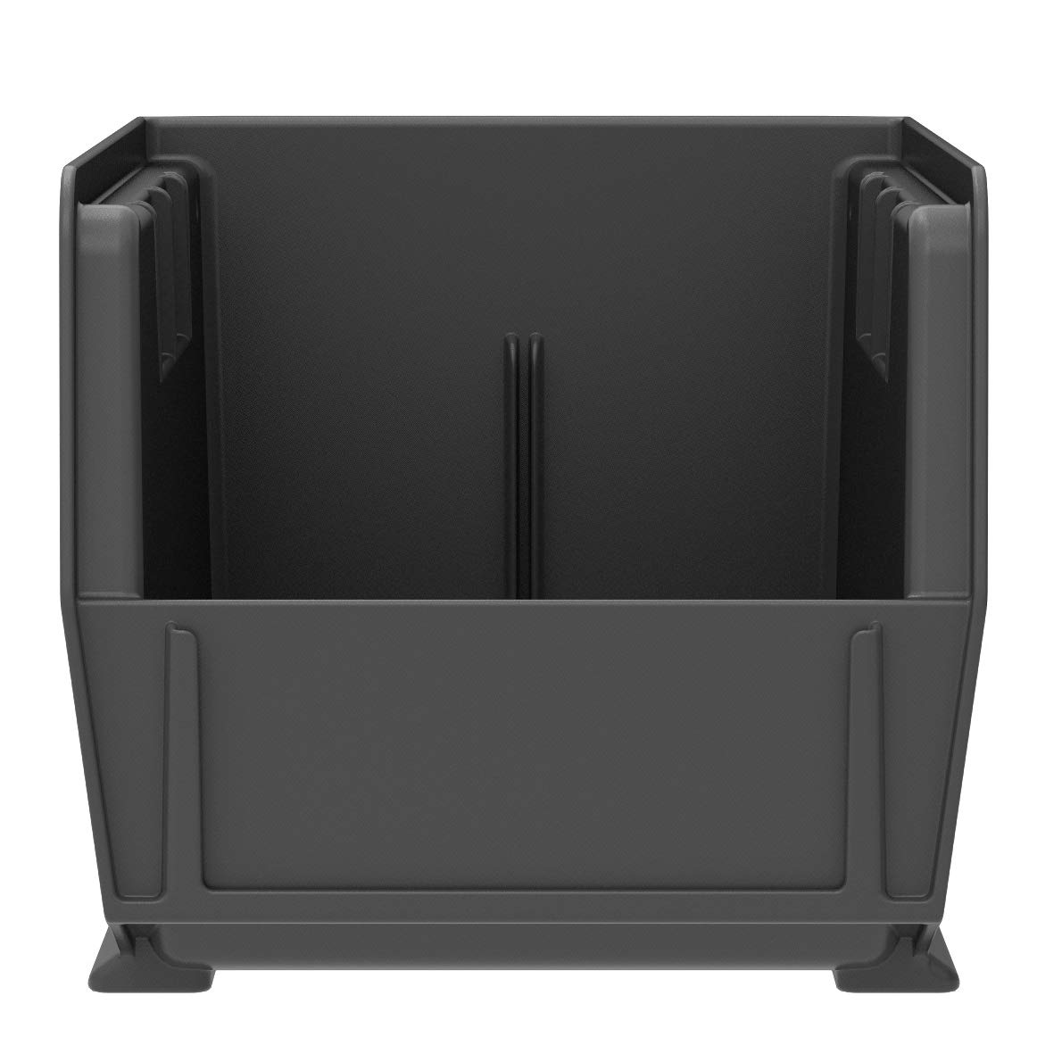 Akro-Mils 30230 AkroBins Plastic Storage Bins, Space-Saving Stackable Bins for Garage, Pantry, Craft Organization, 11-Inch x 5-Inch x 5-Inch, Black, 12-Pack