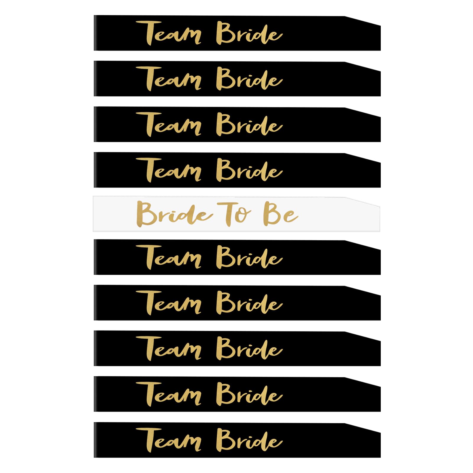 10 Pcs Bride to Be Sash Set, Hen Party Sash 9 Pcs Team Bride Sashes with 1 White Bride to Be Sash Hen do Sash Hen Party and Bridal Shower Party Decorations (Black, White)