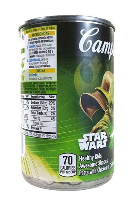 Campbells Star Wars Yoda Label Fun Shapes Chicken & Pasta Soup, 10.5 Ounce Can