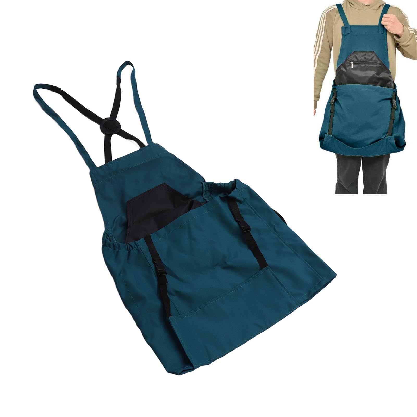 HERCHR Gardening Apron,Oxford Cloth Gardening Apron With Pockets,Garden Apron Thickening Garden Tool,Canvas Garden Apron Fruit Picking Bag Vegetable Berry Garden Picking Bag for Women and Men