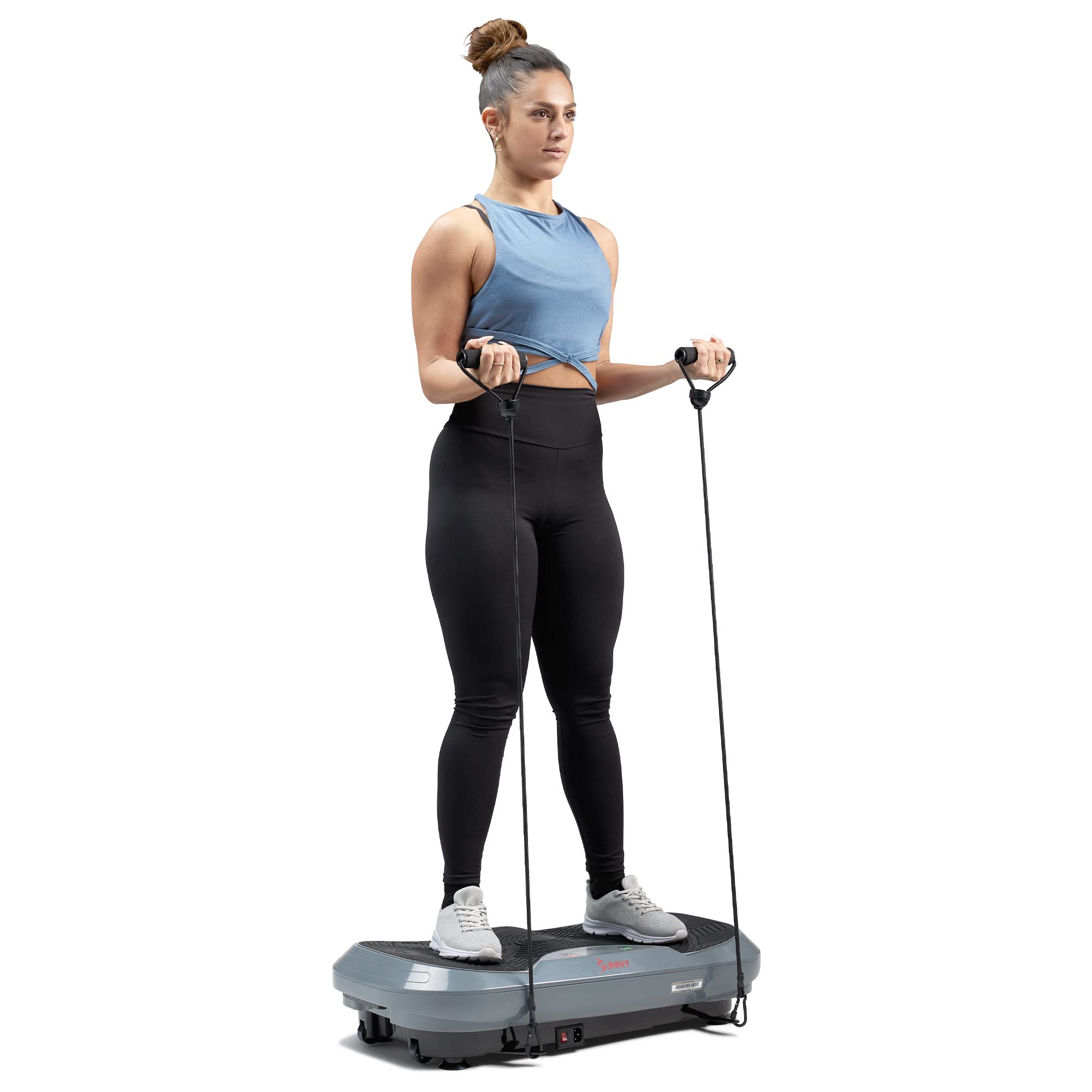 Photo 1 of Sunny Health & Fitness 3D Vibration Plate Exercise Platform with Dual Resistance Bands - Total Body Shaker Machine with 16 Speed Settings and 3 Vibration Modes – SF-VP822057