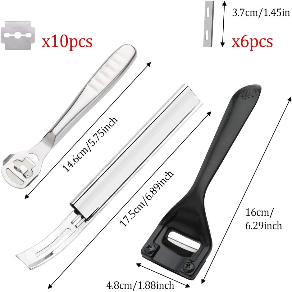 19 Pcs Metal Leather Skiver Set, Convenient Leather Working Tool with 3 Pieces Sharp Skiver, 16 Pieces Replaceable Skiver Blades for Leather Craft DIY, Leather Making