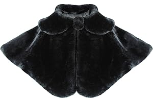 HCABL Girl Dress Coat,Girl Cozy Faux Fur Bolero Shrug Flower Girl Bolero Princess Cape