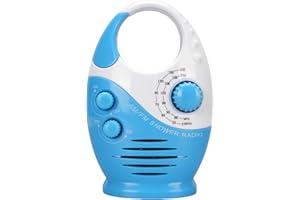 Portable Shower Radio, Battery Powered Portable AM FM Button Speaker with Top Handle & Speaker for Home, Hot Tub, Bathroom, S