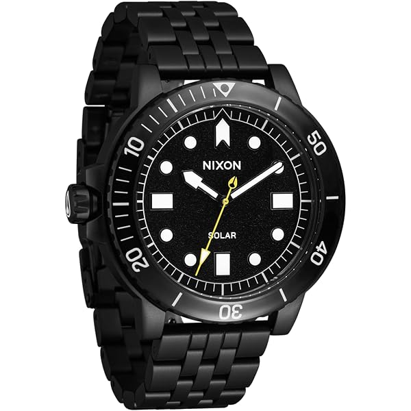 NIXON Smyth 44 A1414-100m Orologio analogico resistente all'acqua (quadrante 44 mm, cinturino in acciaio inox 23 mm), Super Nero/Nero, Smyth 44