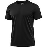 KINSWT Men's Swim Shirt Short Sleeve UPF 50+ Sun Protection UV SPF Rash Guard Moisture Wicking Quick Dry Shirts