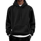 COOFANDY Men Cotton Fleece Hooded Sweatshirt Casual Long Sleeve Hoodies Pullover Fashion Drawstring Hoodie with Kanga Pocket