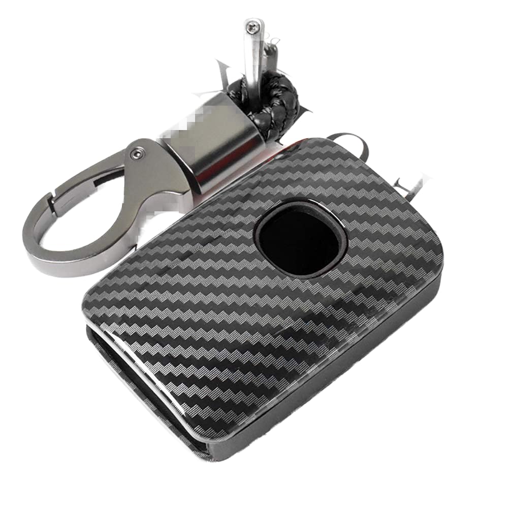 ontto for Mazda 3 Alexa 2019 2020 Key Cover Plastic Soft Silicone Key Fob Cover Holder Protector for Mazda 3 CX-30 CX-5 CX-9 Mazda 3 Sedan 2019 2020 3-Button Remote Car Key Case Keyring Carbon Black