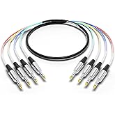 PRORECK 6ft Snake Cable, 4-Channel Shielded Audio Cable 1/4'' TRS, with Color-Marked Connectors for Professional Stage, Studio, and Live (PR-TRS-4 * 6)