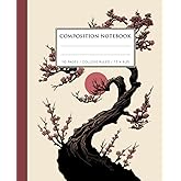 Composition Notebook College Ruled: Vintage Japanese Sunset Illustration | Wide-Ruled Aesthetic Journal for School, College, Office, Work | 110 Pages (7.5 x 9.25)