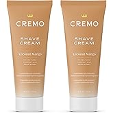 Cremo Womens Shaving Cream Sensitive Skin, Moisturizing, Coconut Mango, Ultra-Slick Shave Cream for Women, Fights Nicks, Cuts and Razor Burn, 6 Fl Oz (Pack of 2)