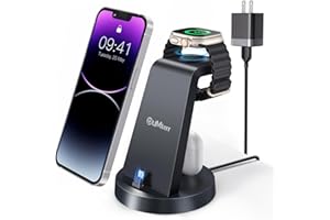 Charging Station for Multiple Devices,3 in 1 Fast Charging Station Dock for iPhone Series 14 Pro Max/13/12/11/X/8 Plus,for Airpods,DUMTERR Desk Wireless Charger for Apple Watch 8/Ultra/7/6/SE/5/4/3/2
