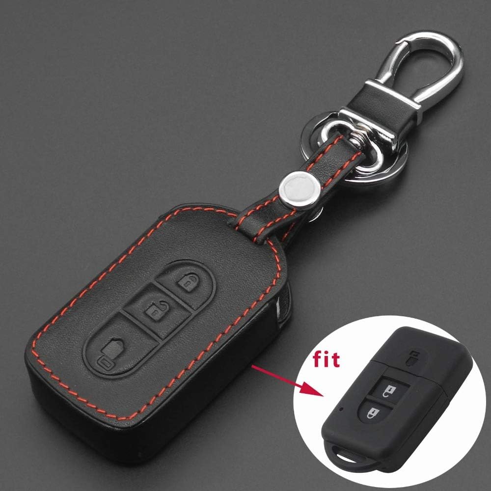 QCYSTBTG 3 Button Fob Shell Car Key Super Leather Case Cover,For Nissan Tiida Note Navara Qashqai Micra Juke X-Trail Pathfinder