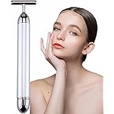 AMZVEZO Beauty Bar 24K Gold Facial Massager - Face T Shape Tool for Skin Care Tightening with Ergonomic Design (Silver)