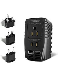TryAce 2000W Voltage Converter with 2 USB Ports,Set Down 220V to 110V Power Converter for Hair Dryer/Straightener /Curling Iron, Travel Transformer for UK/AU/US/EU Plug Adapter(Exclusive)