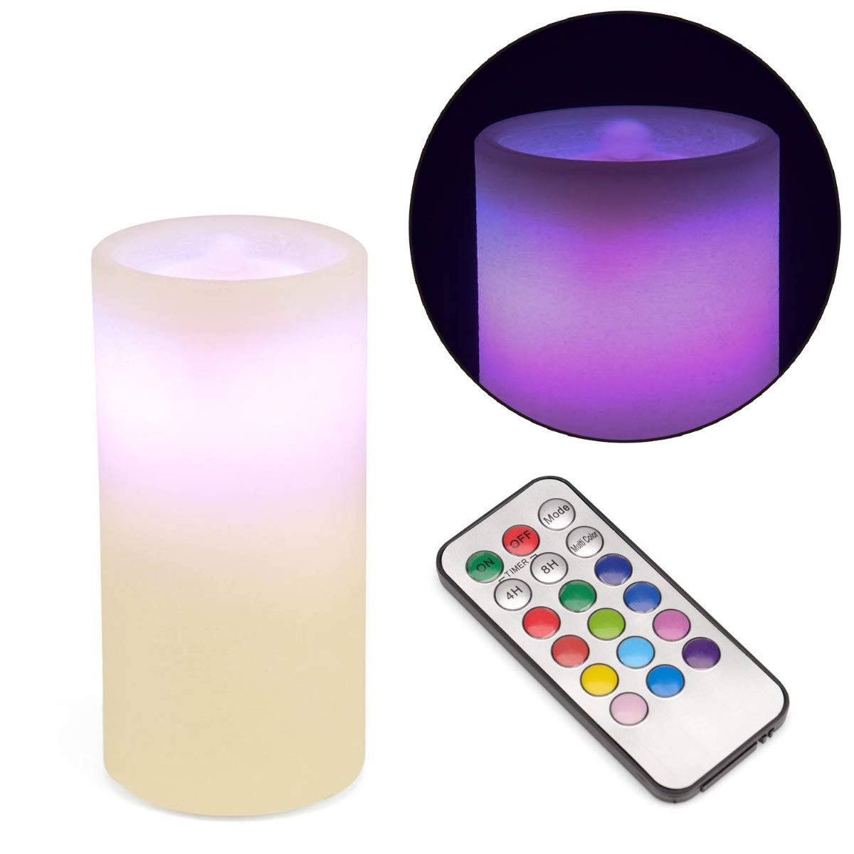 Water Flame LED Candle Fountain Real Wax Christmas Decoration Battery