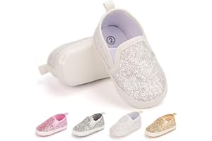 Meckior Infant Baby Girls Boys Canvas Shoes Soft Sole Toddler Slip On Newborn Crib Moccasins Casual Sneaker Austin Boy's Flat Lazy Loafers First Walkers Skate Shoe