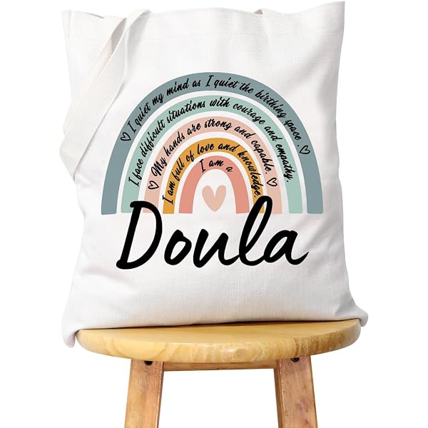 „I‘m A Doula“ Make-up-Tasche Aus Leinen – Dankesgeschenk Für Doula, Hebamme Oder NICU-Krankenschwester