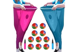 KLUMORTI New Granny Pants Yard Game,Oversized Granny Pants Outdoor Game for Adults,10 Elastic Balls+2 Pump, Team Relay Family Reunion Field Games Set,Backyard Parties and Field Day(Red+Blue)