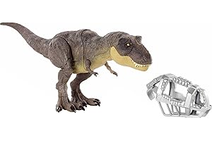 Mattel Jurassic World Camp Cretaceous Dinosaur Toy, Stomp 'n Escape Tyrannosaurus T Rex Action Figure with Stomping Motion