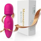 Fuwyiy Mini Massager Tools,Small Waterproof Cordless Handheld Massager with 10 Vibration Modes, Personal Handheld Massager for Back(Rose Red)