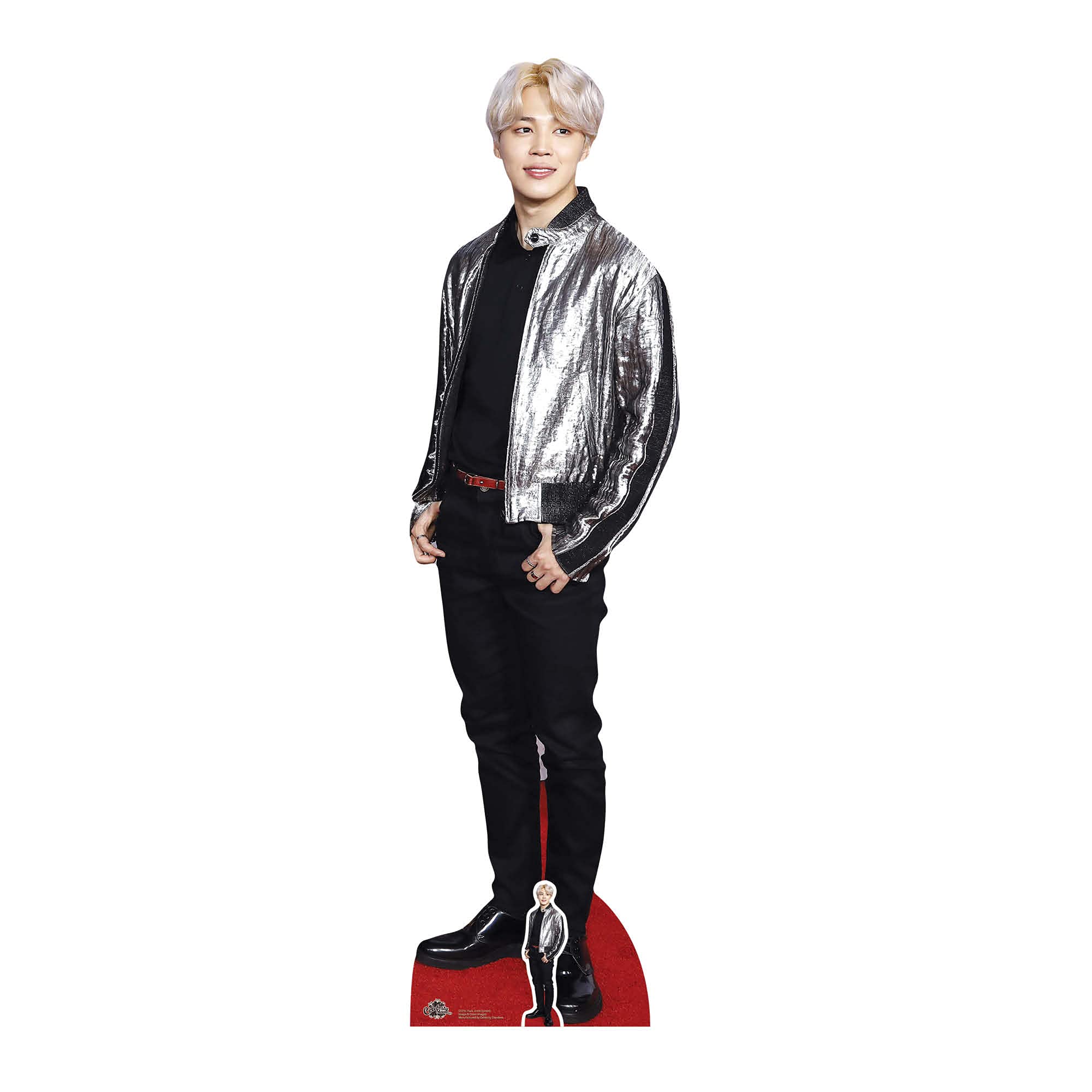 Star Cutouts CS751 Jimin BTS Park Ji-min Silver Jacket Lifesize Cardboard Cutout with Free Mini – K-Pop Idol Fan Display & Collector Gift