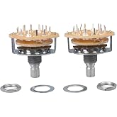 Bstinay 6 Way Guitar Channel Band Rotary Switch Selector 2-Pole 6-Position Pack of 2