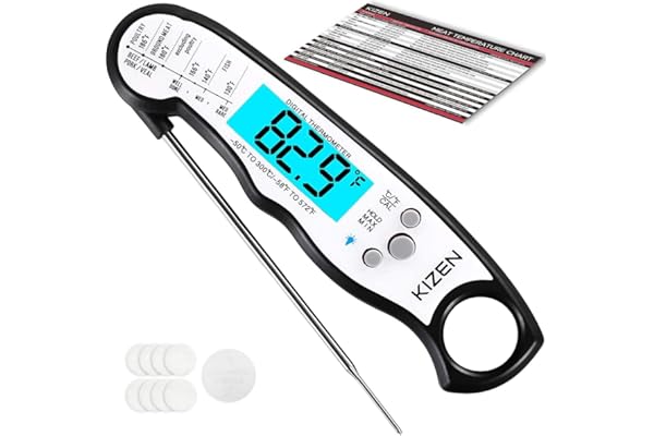 KIZEN Instant Read Meat Thermometer Digital - Food Thermometer for Cooking, Grill, Oven, BBQ - Probe Thermometer for Kitchen