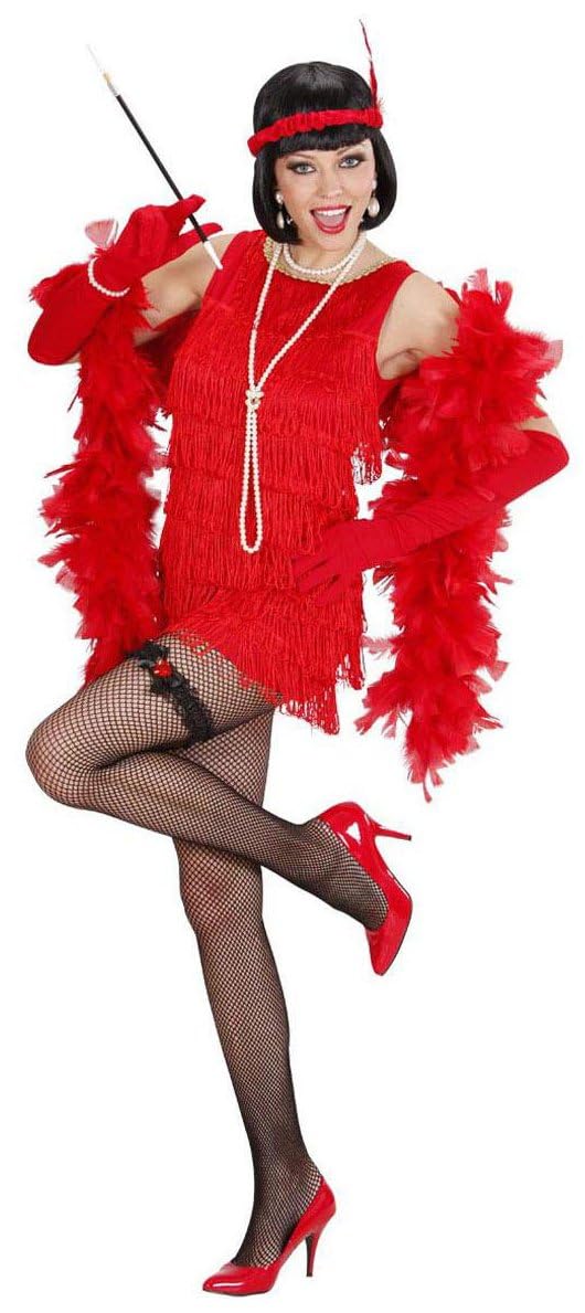 Deluxe Red Flapper Costume Small for 20s 30s Moll Bugsy Fancy Dress