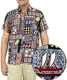 La Leela Hawaiian Shirt For Men Short Sleeve Front-Pocket Beach Caribbean Grey