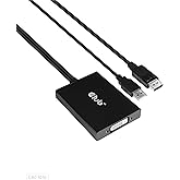 Club 3D CAC-1010 DisplayPort to DVI Dual-Link DVI-D Active Adapter for Your Monitor/Display - USB A Powered – 2560x1600 Resol