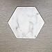 Marbleobject Hexagon 6 inch Italian Carrara Flat Valet Tray, Key Tray, Jewellery Tray, Wallet Tray, Desk Office Tray Coaster