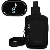 nugbuddy Smell Proof Bag | Crossbody Stash Container | Discreet Herb Storage Accessory | Carbon Lined Mini Sling Bag | Small Travel Pouch | All Black Pack | Minimalist Essentials