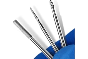 Cuticle Bit for Nail Drill, CORFULRA 3Pcs Nail Drill Bits Professional Carbide Bits for Nails Nail Buffer Bit Nail Trimer, Under Nail Cleaner Cuticle Remover Nail Prepare, Nail Supplies for Nail Techs