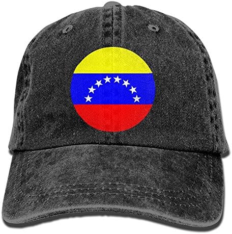 WE9SAW Circle Venezuelan Flag Men's Or Women's Cotton Denim Jeanet Outdoor Sports Hat Adjustable Jeans Baseball Hat