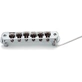 Guyker Tune-O-Matic Roller Saddle Bridge - String Space 10.5mm Guitar Bridges with Post Hole 4.2mm Replacement Compatible with Les Paul LP SG 6 String Electric Guitar GM015, Chrome